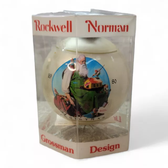 Vintage Norman Rockwell Christmas Ornament Dave Grossman Santa Sixth LE 1980