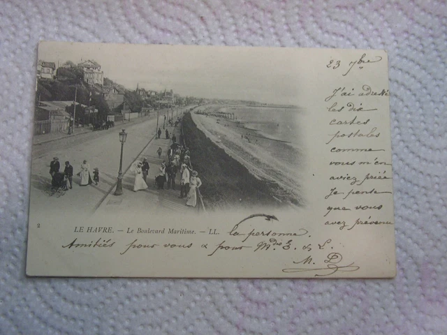 76 CPA ANIMEE 1914 Le Havre Le Boulevard Maritime Et La Nouvelle Jetee