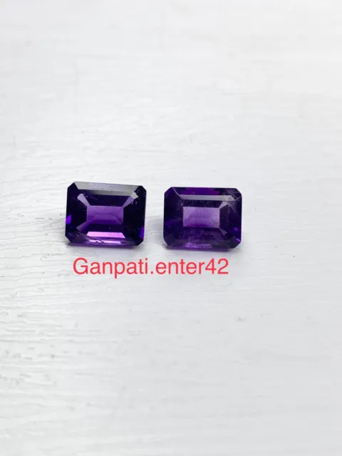 AMETHYST LOOSE GEMSTONE EMERALD-OCTAGON FACETED CUT 9x7 MM NATURAL CALIBRATED E