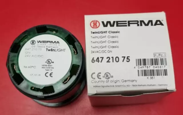 WERMA 64721075 LED-Dauerlichtelement GRÜN TwinLIGHT  !!! NEU & OVP !!!