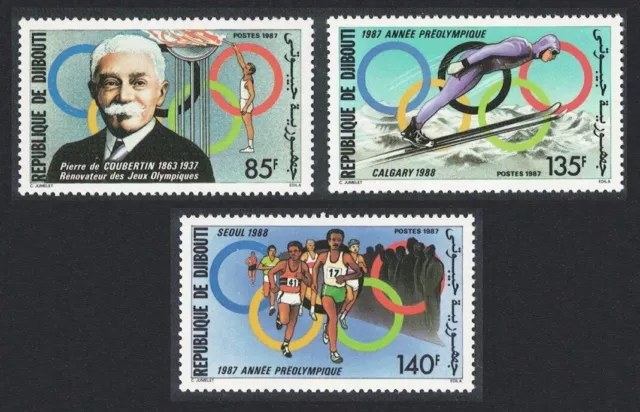 Djibouti Olympic Games Calgary and Seoul 1988 3v 1987 MNH SG#1006-1008 CV£10.75