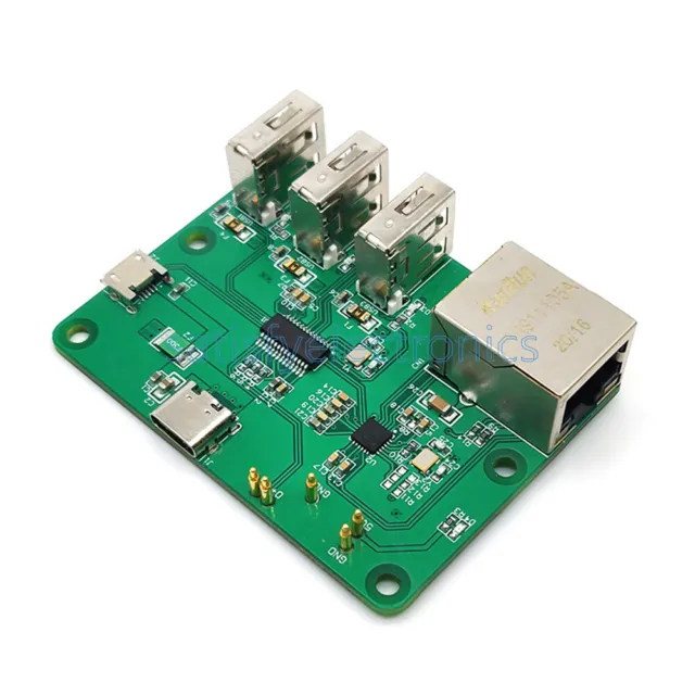 NEW Network HUB Expansion Board USB to Ethernet HUB For Raspberry Pi Zero