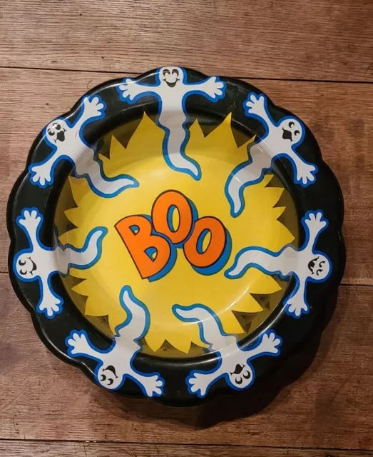 VINTAGE BERMAN INDUSTRIES Halloween Candy Plastic Bowl BOO Ghosts $14. ...