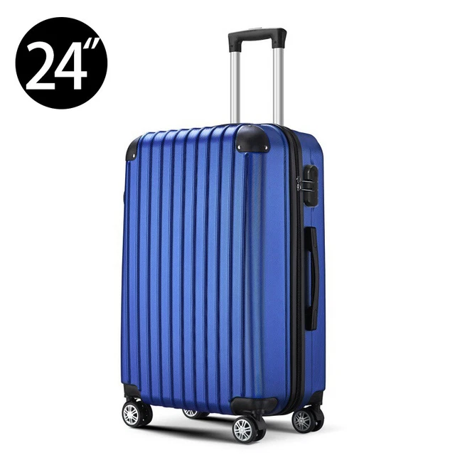 24" Carry On Travel Luggage Suitcase Case Bag Lightweight Dark Blue