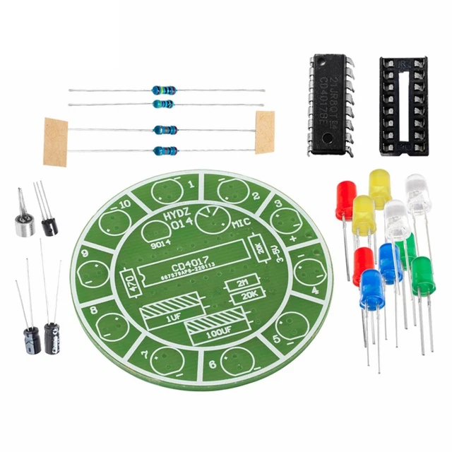 CD4017 Sprachsteuerung Rotation bunte LED Lampenschlauch Elektronik Bastelset