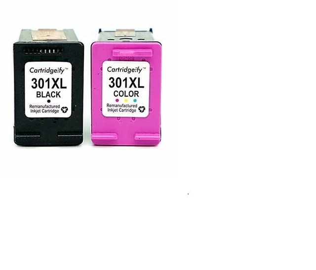 2 CARTUCCE COMPATIBILI per HP 301 XL NERO+COLORE KIT STAMPANTE DESKJET 1050 2050