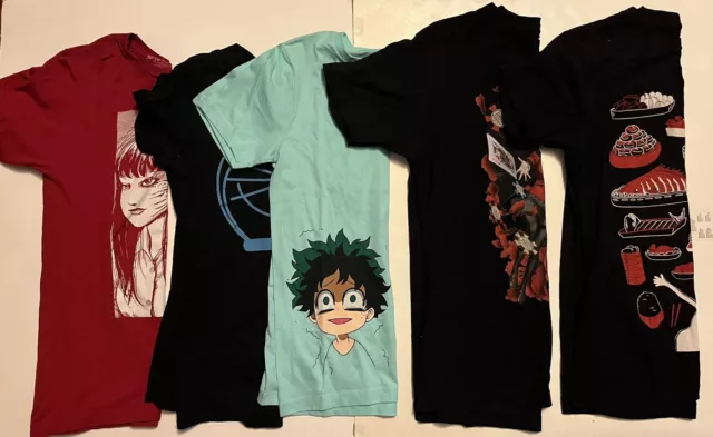 Lot Of 5 Girls Teen Anime Short Sleeve T-Shirts (HOT TOPIC)