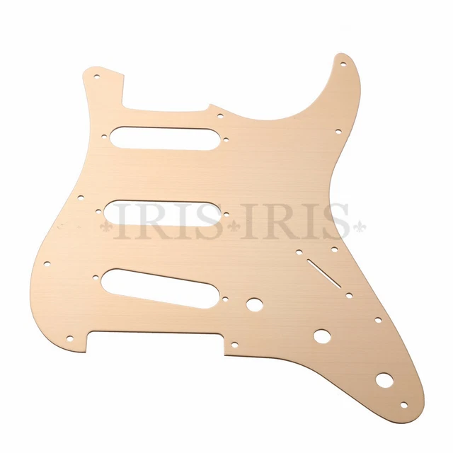 Aluminum alloy SSS Guitar Pickguard for Fender Strat 11 Hole Champagne Gold