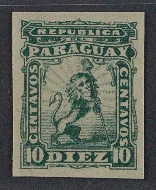 Paraguay  8 U ** 10 C. Löwe UNGEZÄHNT - Lion IMPERFORATE, postfrisch, KW 50,- €