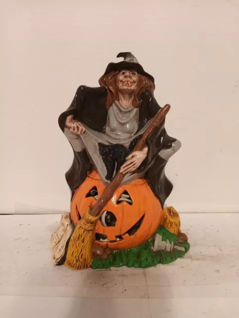 Vintage Witch Sitting on a Pumpkin Halloween Byron Molds 1972 Hobbyist Signed