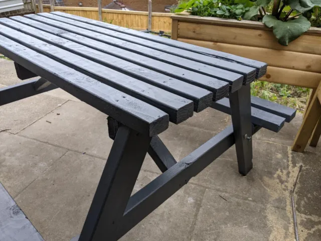 wooden picnic table bench pub garden outdoor