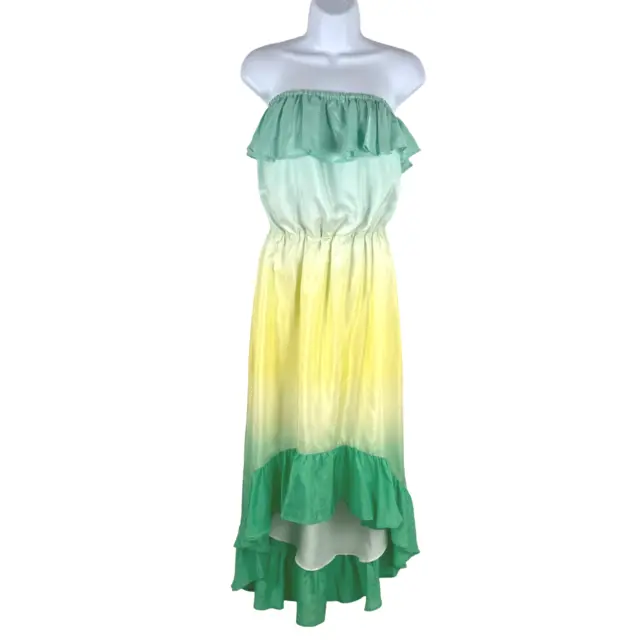 Lilly Pulitzer Maxi Dress Caldwell Sand Bar Blu Silk Habotai Dip Dye Small