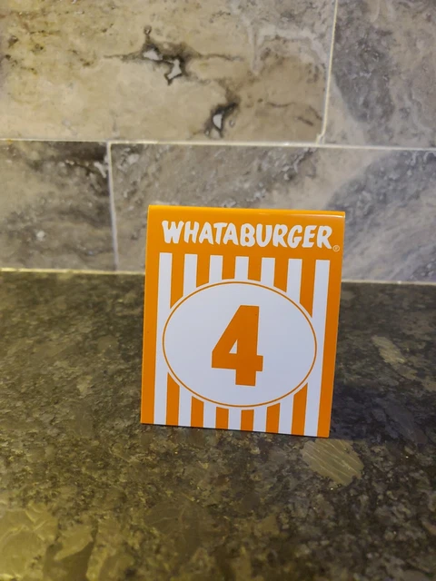 WHATABURGER TABLE TENT No. 4  Place CARD TEXAS HAMBURGER RESTAURANT #4