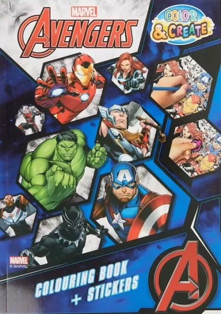 Marvel AVENGERS Malbuch XXL 256 Seiten Mal- und Stickerbuch mit 4 Stickerbögen