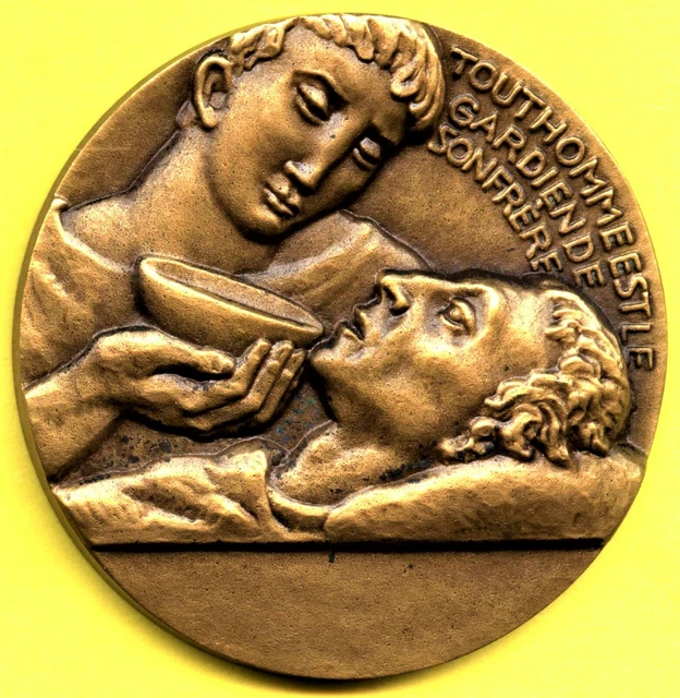 RODEZ (Aveyron) ¤ « Tout homme est le gardien de son frère » ¤ Médaille Art déco