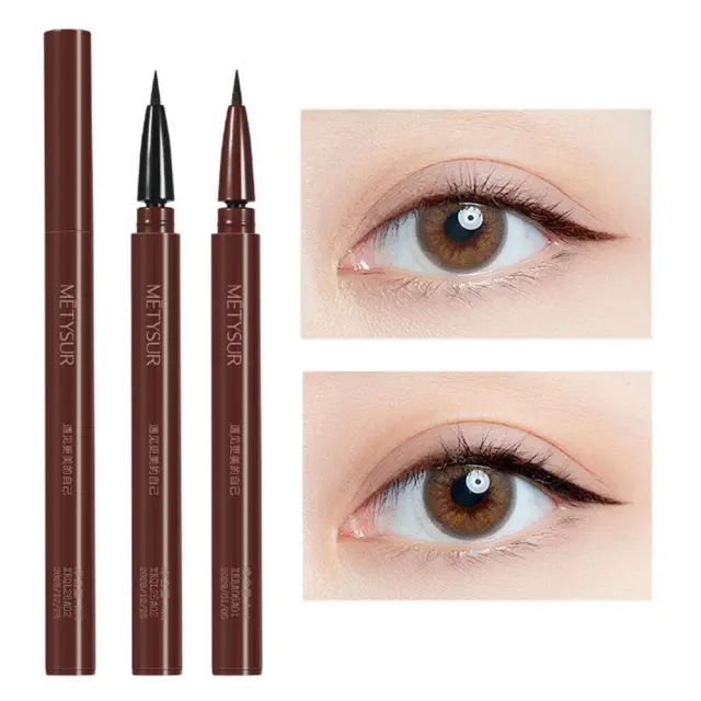 Black Liquid Eyeliner Pen Waterproof Sweatproof Smooth Long-lasting Eyeline U3S8