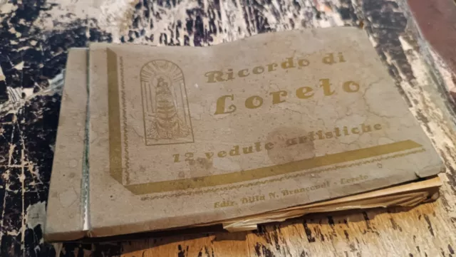 Vecchio libricino Ricordo di Loreto 12 vedute artistiche edizione Brancondi