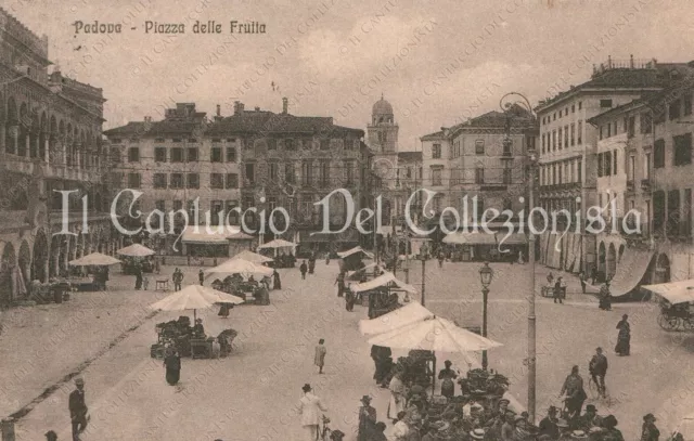 1917 PADOVA Piazza della Frutta Mercato cartolina