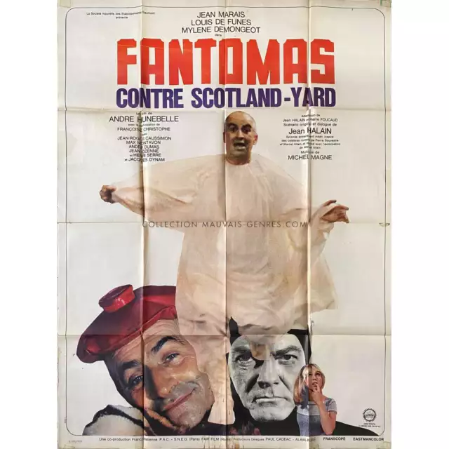 FANTOMAS CONTRE SCOTLAND YARD Affiche de film  - 120x160 cm. - 1967 - Jean Marai