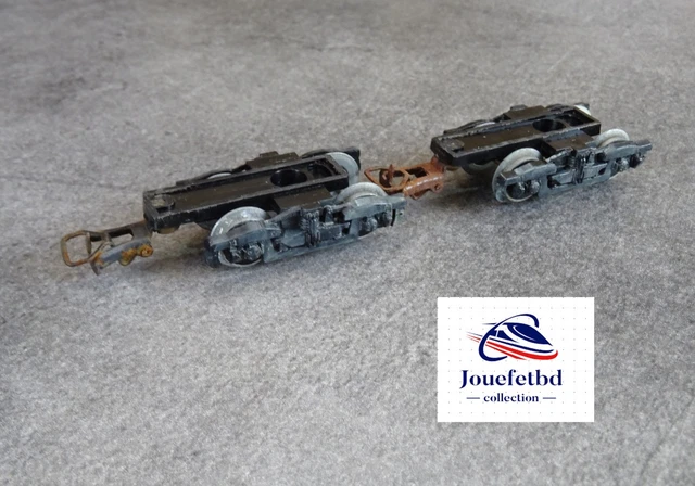 Bogies Jouef HO 1/87 Type Y 24 Clipsables Gris - Occasion - Pour Modélisme Ferroviaire