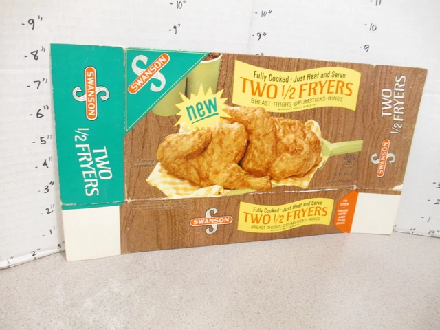SWANSON 1960s FRIED CHICKEN 2 1/2 fryers TV dinner vintage frozen food box #2