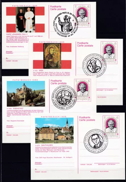 == Postkarten == Papstbesuch 1988 == SERIE 94 mit 8 Karten !! Mit Sonderstempel