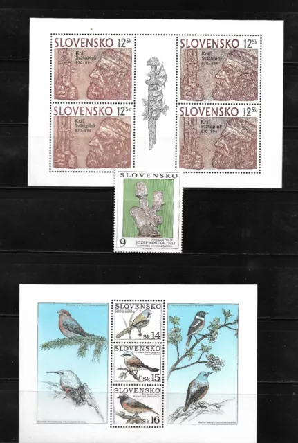 Eslovaquia, Lote De Dos Hojas Bloque Ivert 13, 164 + Serie Correo 151. Mnh.