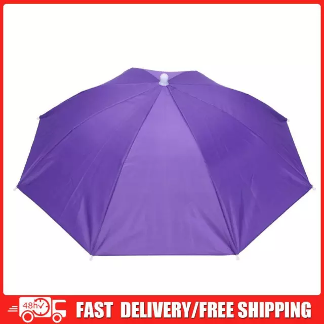 5pcs Outdoor Sunscreen Anti-Rain Elastic Band Head Umbrella Hat (Purple)