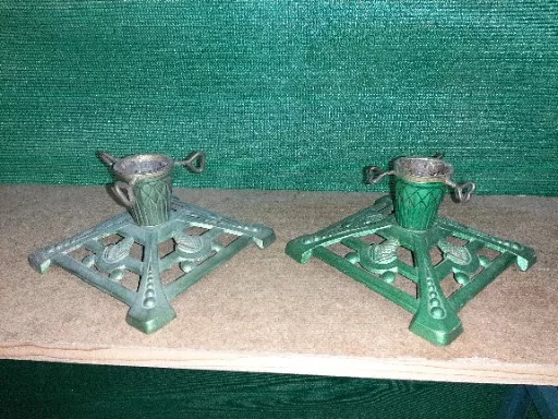 2x antiker kleine Christbaumständer christmas tree stand 1900 Jugendstil