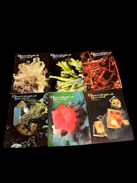 Mineralogical Record Magazine 1972 Vol Three All 6 Issues Complete Mineralogy