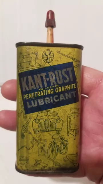 Vintage HOPPE'S Lubricating Oil 3 OZ Handy Tin Can Lubricant 3 In