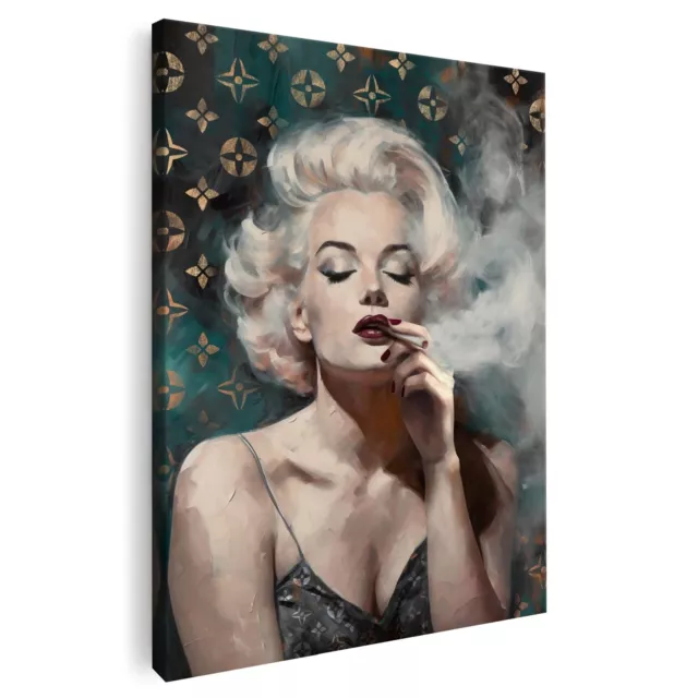 Wand-Bilder XXL Marilyn Monroe Smoking Stil Leinwand-Bild Kultfilm Hollywood