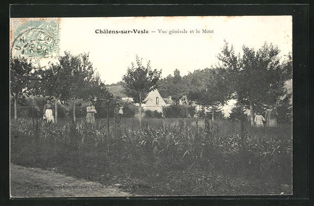 CPA Châlons sur Vesle, Vue générale et le Mont 1906