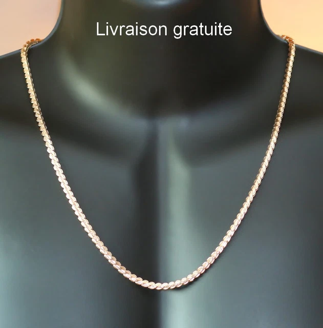 Chaîne Dorée Unisexe 60cm - Maille Américaine 6mm - Neuve Et Emballée