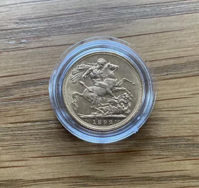 Rare 1892M (Melbourne) Victoria Full Gold Sovereign - VG Condition - free P&appl