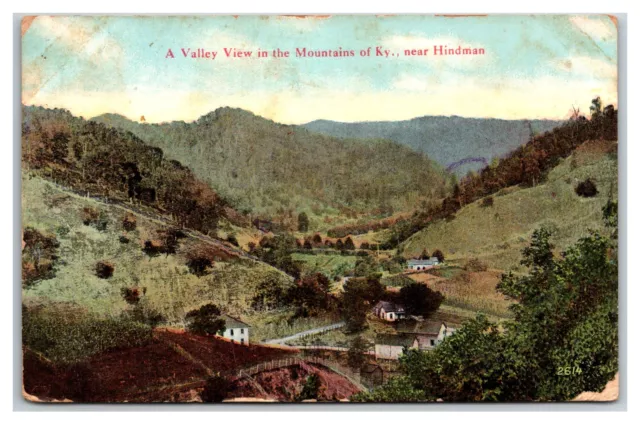 C1910 Birdseye Aerial Valley View Mountains Near Hindman Kentucky