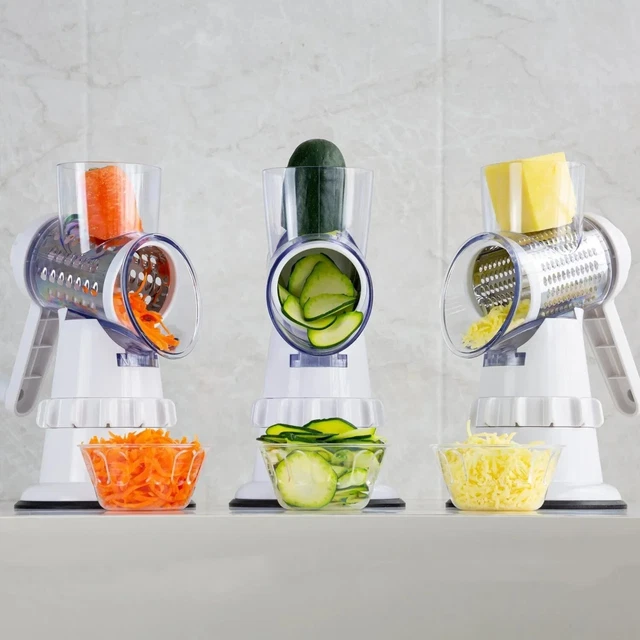3IN1 ROTARY FOOD Slicer Chopper Cheese Grater Fruit Vegetable