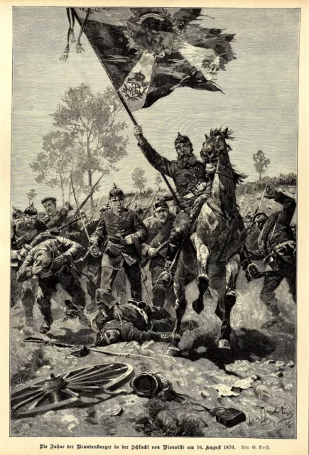 Die Fahne der Brandenburger in der Schlacht von Vionville am 16.August 1870