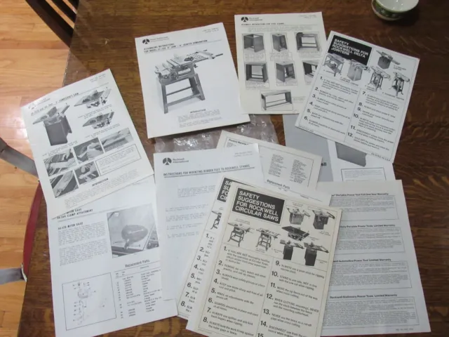 Rockwell 4" Jointer table saw Instruction & Parts List Manual Ads