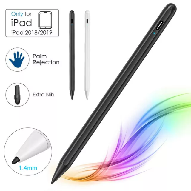 Stylet pour écrans tactiles iPad, crayon numérique capacitif stylet actif  avec pointe de 1,0 mm avec rejet de la paume pour 2018-2020 Apple iPad  Pro/Pro 3/6e/7e/Mini/Air Gen écriture/dessin précis