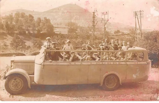 Automobile - n°87944 - Touristes dans un bus à toit ouvert - Lourdes - Carte