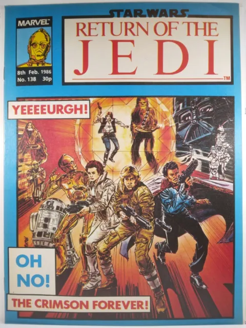 💥 RETURN OF THE JEDI #138 VF- MARVEL COMICS UK 1986 STAR WARS Darth Vader YODA
