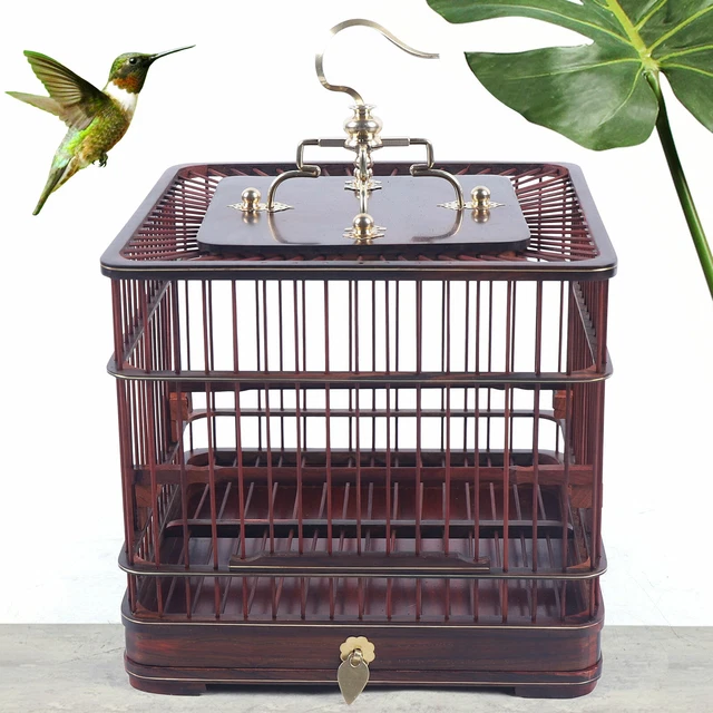 Vintage Retro Bird Cage Wooden Aviary House Birdcage Parrot Macaw with Stand New