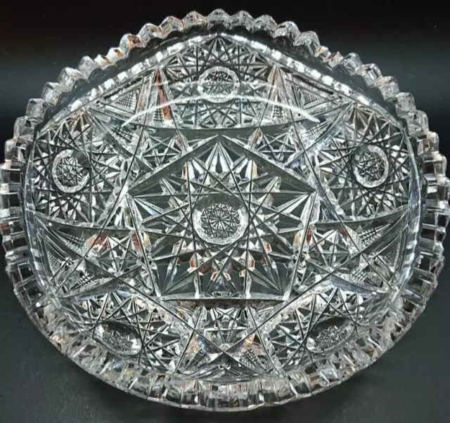 American Brilliant Period (ABP) Cut Glass 7-inch Low Bowl