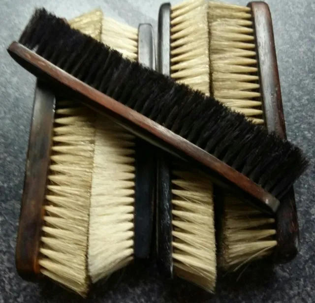 Vintage Mens Ebony & Bristle Clothes Brushes x 5