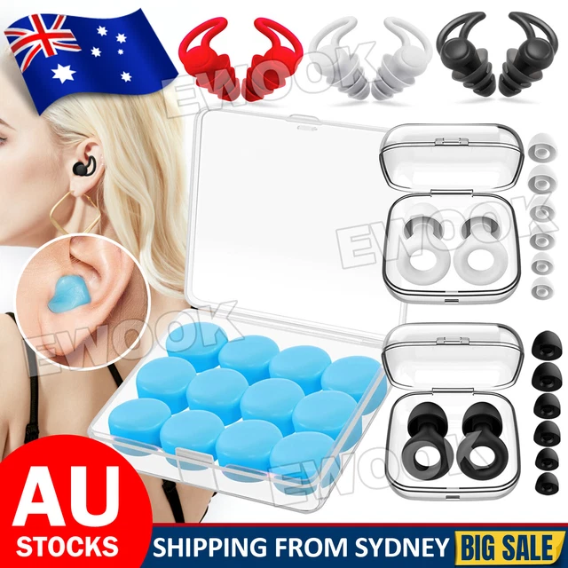 ULTRA SOFT SILICONE Ear Plug Noise Reduction Flexible Reusable Study ...