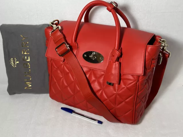 Mulberry NWT Red QUILTED Medium CARA DELEVINGNE Convertible BACKPACK 2
