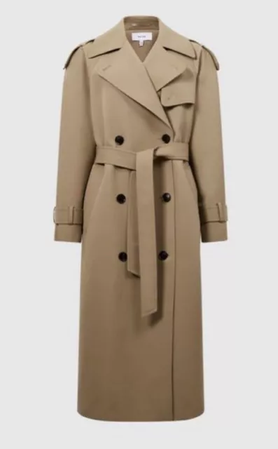 Reiss Daria Stone Trench Coat Size 14 UK 42 EU