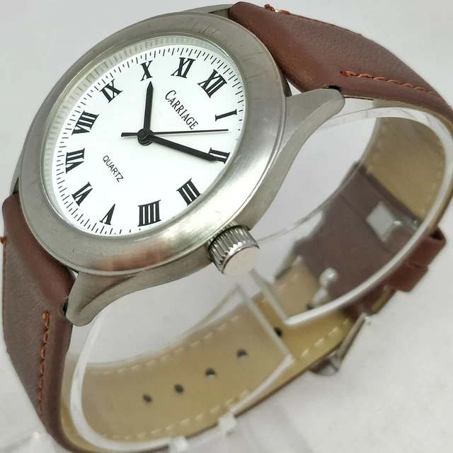 Montre Timex Carriage Pour Femme - Cadran Blanc Acier, Bracelet Cuir, Jamais Portée