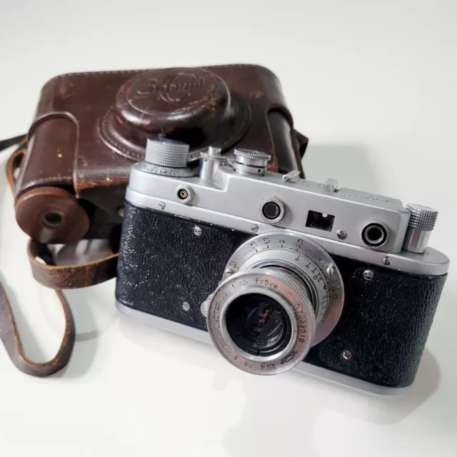 Zorki-C 1957 Soviet Rangefinder Camera In Case, Leica Iii 3 Russian